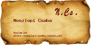 Noszlopi Csaba névjegykártya